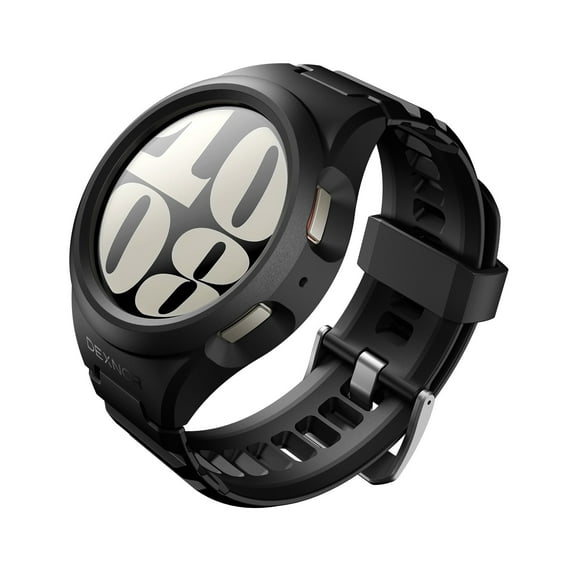 Dexnor Samsung Galaxy Watch 6 Band [40mm], [Raised Bezel & Snap-on] Rugged Shockproof Case for Galaxy Watch 6 40mm (2023),Black