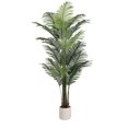 thumbnail image 2 of 6ft Artificial Palm Plant in White Planter, Fake Palm Tree, Faux Plant for Indoor Outdoor Modern Decoration Dypsis Lutescens Plants in Pot for Home Office, 2 of 6
