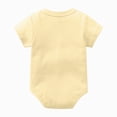 thumbnail image 4 of Infant Baby Boy Girl Summer Outfit Short Sleeve Solid Color Bodysuit Cute Romper Jumpsuit 0 3 6 9 12 18 Months Casual Newborn T-Shirt Clothes Gibobby,3-6 Months,Yellow, 4 of 5