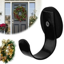 Ghojet Pack Of 2 Magnetic Black Iron Wreath Hanger, 1.6" x 2.5"
