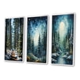 thumbnail image 3 of Designart "Snowy Evergreen in Winter IV" Landscapes Framed Wall Art Set Of 3 - Green Winter Landscape Frame Canvas Set For Living Room Decor, 3 of 7