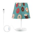 thumbnail image 2 of Donuts Tea Blue LED Desk Lamp Table Lamp USB Bedside Nightstand Small Lamp for Bedroom Living Room Kids Room, 2 of 8