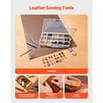 thumbnail image 5 of VEVOR Leather Working Tools Kit, 61 PCS Leather Craft Tools with Portable Canvas Storage Bag, Engraving Punching Sewing Stamping Sanding Tools, Ideal for Beginners DIY Enthusiasts and Professionals, 5 of 9