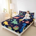 thumbnail image 4 of Homewish Watercolor Dinosaur Dino Queen Sheet Sets,Colorful Flower Floral Flat Sheet,Safari Animal Queen Fitted Sheet For Boys Kids,Luxury Bedroom Decor,4 Pieces, 4 of 7