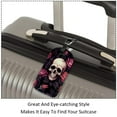 thumbnail image 3 of Square 2Pack PU Leather Roses and Skull Cruise Luggage Tag with Privacy Cover and Name ID Tag for Travel Handbags Backpacks Luggage Tags, 3 of 6