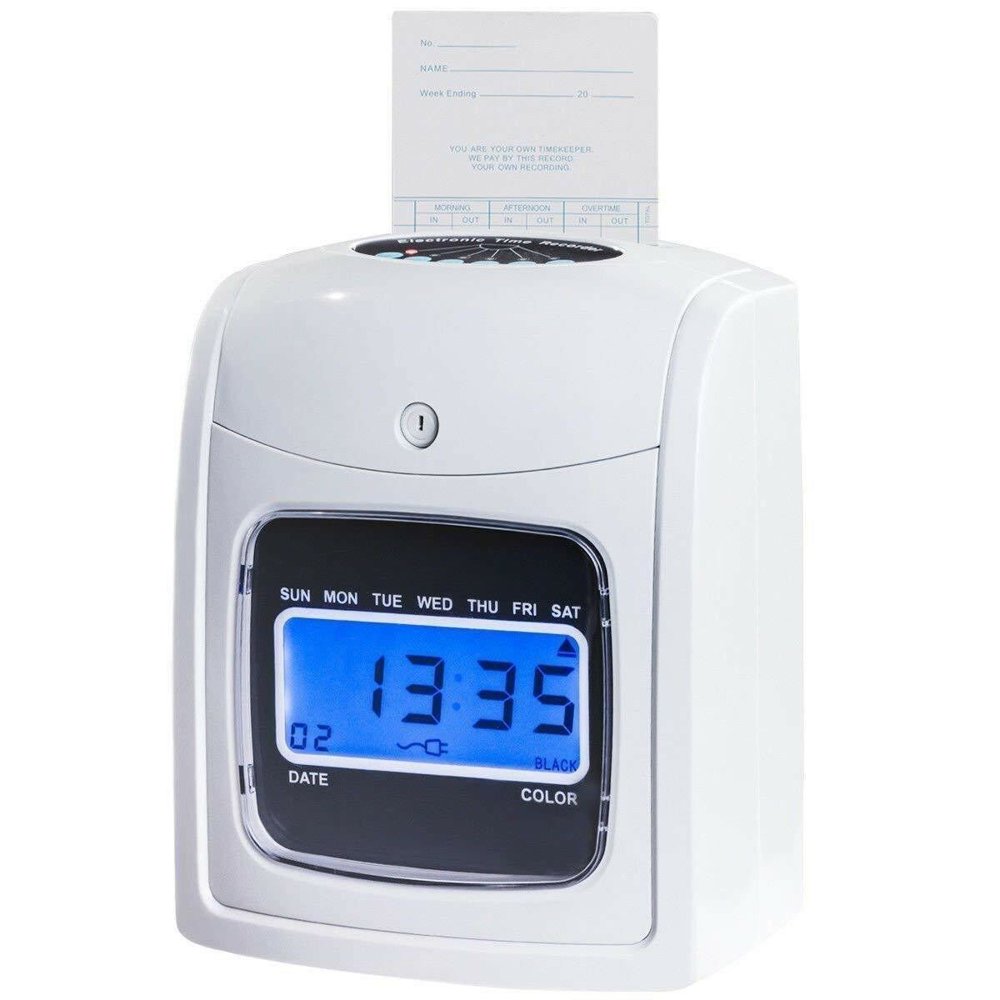 Electronic Employee Punch Recorder Time Clock LCD Display Machine w
