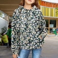 thumbnail image 2 of Mercatoo Trendy Hoodies for Teen Girls Flowers Graphic 𝐇ooded Sweatshirts Gradient Long Sleeve Fall Winter Oversized Hoodie, 2 of 7