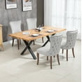 thumbnail image 5 of Set of 6 Wingback Upholstered Dining Chairs with Nailhead Trim, Fabric Side Dining Room Chairs with Tufted Button, Living Room Chairs for Home Kitchen Dining Room Resturant (Grey), 5 of 8