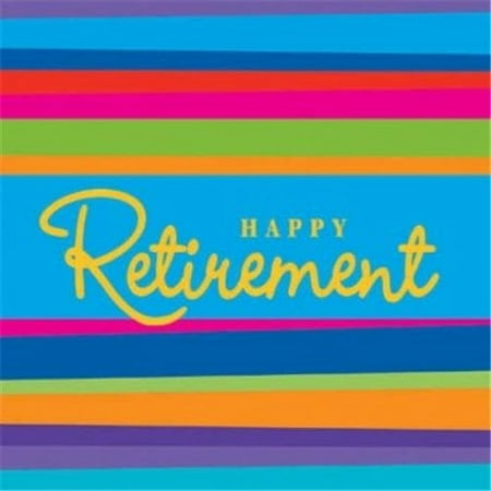 Retirement Stripe Beverage Napkins 16ct