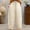 Beige, variant on LEKODE Cotton Linen Pants Women Wide Leg Barrel Lantern Ankle Trousers Drawstring Elastic Waist Raw Edge with Pockets Black M