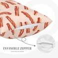 thumbnail image 2 of Plush Throw Pillow Covers, Bacon Print No.909 Pillow Cases with Invisible Zipper, Breathable Microfiber Pillow Cases Standard Size for Sleeping Bedroom Sofa Living Room 16x24, 2 of 5