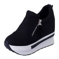 thumbnail image 5 of Mostsola Sneakers for Women Platform Slip on Shoes Wedges Heels Casual Zipper Canvas Shoes, 5 of 7