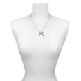 thumbnail image 3 of Delight Jewelry Rose Goldtone Crystal Initial - P - - Love and Lock Charm Necklace, 18"+1", 3 of 4