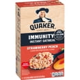 thumbnail image 2 of (6 pack) Quaker Immunity Instant Oatmeal, Strawberry Peach, Good Source of Vitamins C, D, & Zinc, Whole Grains, 1.41 oz packets, (6 Pack), 2 of 7