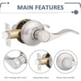 thumbnail image 2 of Passage Door Lever [NonLocking Lever Set] NonLocking Door Handle Set for Hallway or Closets Keyless Satin Nickel Finish Wave Door Lock Reversible Right & Left Side Hande, 2 of 7