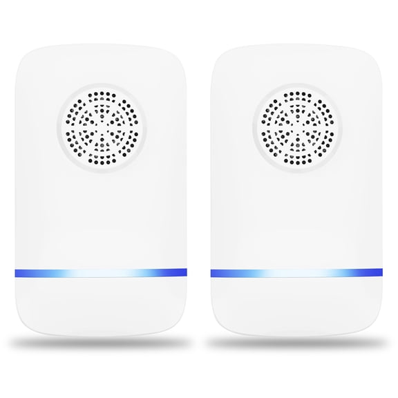 2Pcs Ultrasonic Pest Repeller Electric Fly Mosquito Dispeller Mouse Deterrent Indoor Insect Repeller Anti Spiders Ants Bugs Cockroaches Fleas Crickets Rodents for Living Room Garage Office (US Plug)