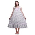 thumbnail image 1 of Bimba Lavender2 Floral Rose Mi-Mollet Vêtement de Nuit Femme Coton Imprimé Sans Manches Robe de Nuit Maxi X-Small, 1 of 6