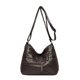 thumbnail image 1 of Bolso bandolera para mujer con doble cremallera | Bolso bandolera de piel vegana de gran capacidad | Correa ajustable para la escuela y viajes | Bolsa organizadora de maquillaje en negro, marrón,, 1 of 6