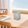 thumbnail image 4 of YIMWNYI Metal Mesh Pen Holder, Durable Steel Desk Organizer, Compact Pencil Storage Jar for Office, Home, and Workspace, Easy to Clean, Sturdy Design for Desk Supplies, 9x10cm, 4 of 5