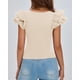 thumbnail image 2 of Remera PRETTYGARDEN 2025 con Mangas Volantes y Cuello Redondo Beige Talle S, 2 of 8