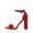 Red, variant on Shiner Women's Fashion Open Toe Ankle Strap Buckle Chunky High Heels Sandals Shoes ( Red, 8 )