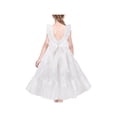 thumbnail image 1 of Robe de Fille Blanche Longue à Volants Midi Sans Manches pour Mariage Fête 8 Ans, 1 of 8