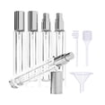 thumbnail image 4 of 5 frascos de perfume de vidrio recargables de 10 ml, portátiles, a prueba de fugas, para fiestas, mini atomizadores resistentes, contenedores de Plata, 4 of 8