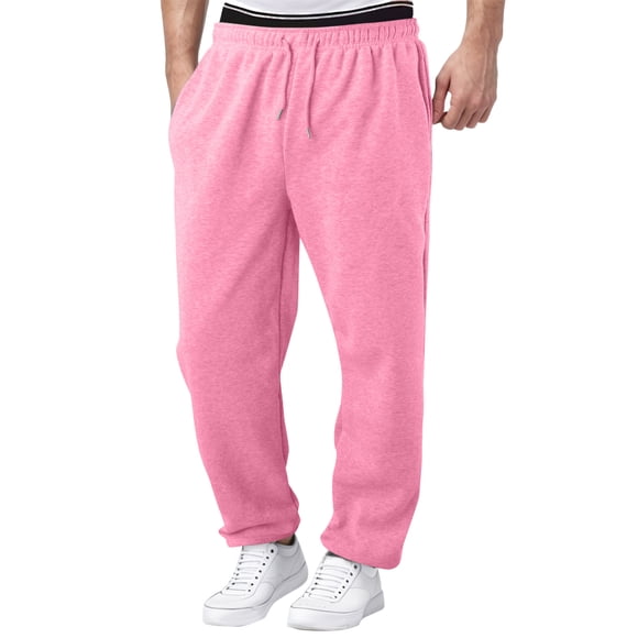Pantalon de Survêtement Doublé pour Homme, Pantalon à Taille Grand Extensible, Pantalon Grande Taille, Joggers à Jambe Droite, Pantalon Ample, Pantalon de Yoga Taille Haute en Mousse Peluche avec Poches pour Bande d'Orteil de Maison et Chambre, Confort Décontracté