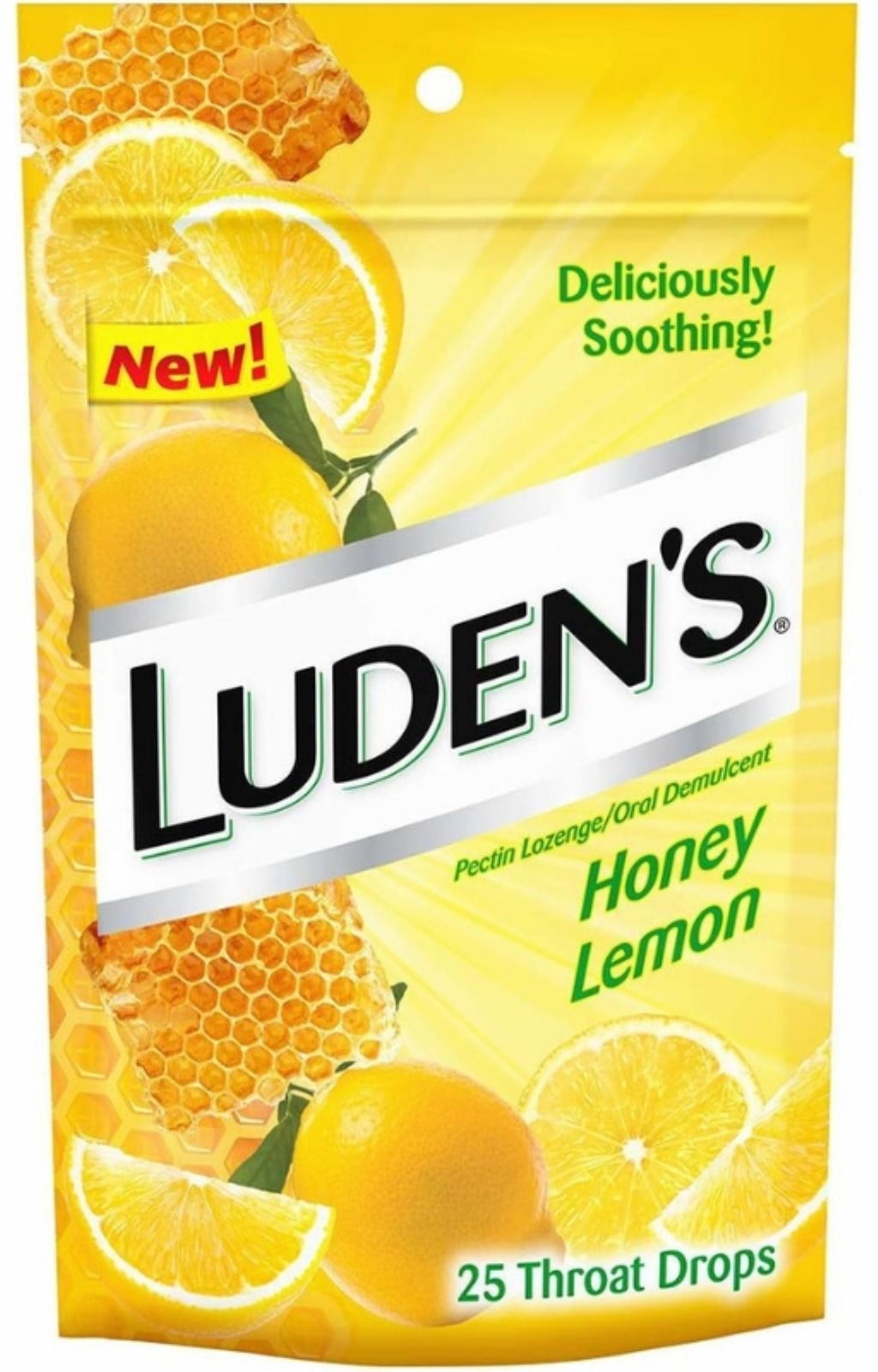 2 Pack Luden's Honey Lemon Menthol Lozenge 25 ea