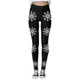 thumbnail image 3 of MKLEKYY Leggings navideños con estampado de copos de nieve para mujer, pantalones de yoga para fitness y deportes., 3 of 4