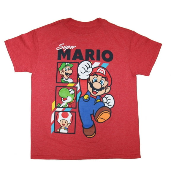 Super Mario Bros - Super Mario & Friends Junior Women's Red T-Shirt (XS)