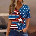 thumbnail image 2 of VerPetridure American Flag Shirts for Women 4th of July T-Shirt USA Flag Patriotic V-Neck Shirt Stars and Stripes Summer Tees, 2 of 5