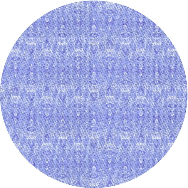 Ahgly Company Tapis d'Intérieur Ronds Transitionnels Bleu Ciel Lavables à la Machine, 3 Pieds Rond