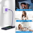 thumbnail image 6 of 2 Pack PD 20W Fast Wall Charger Block, 20W Phone Charger with 6FT Type C Charger Block Cables, Compatible with iPhone 17/16/15 Pro Max iPad Pro Galaxy S26 Android,Purple, 6 of 7