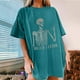 thumbnail image 5 of Hombres Y Mujeres Retro Tops Trendy Droped Shoulder Sleeves Impresión Suelta Manga Corta Top Pullover Odeerbi ODB180477, 5 of 8