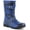 Blue, variant on JNR Roll Up Kid's Shark Print Wellington Boots In Blue Size 10