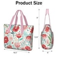thumbnail image 3 of Tote Bag for Women - Pioneer Flower Shoulder Bag - Large Utility Work Duffle Bag with Zipper Handbag for Travel, Work, Sprots, 3 of 5