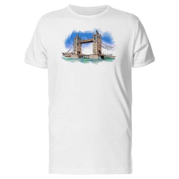 London Tower Bridge Watercolor Tee Men's -Image by Shutterstock