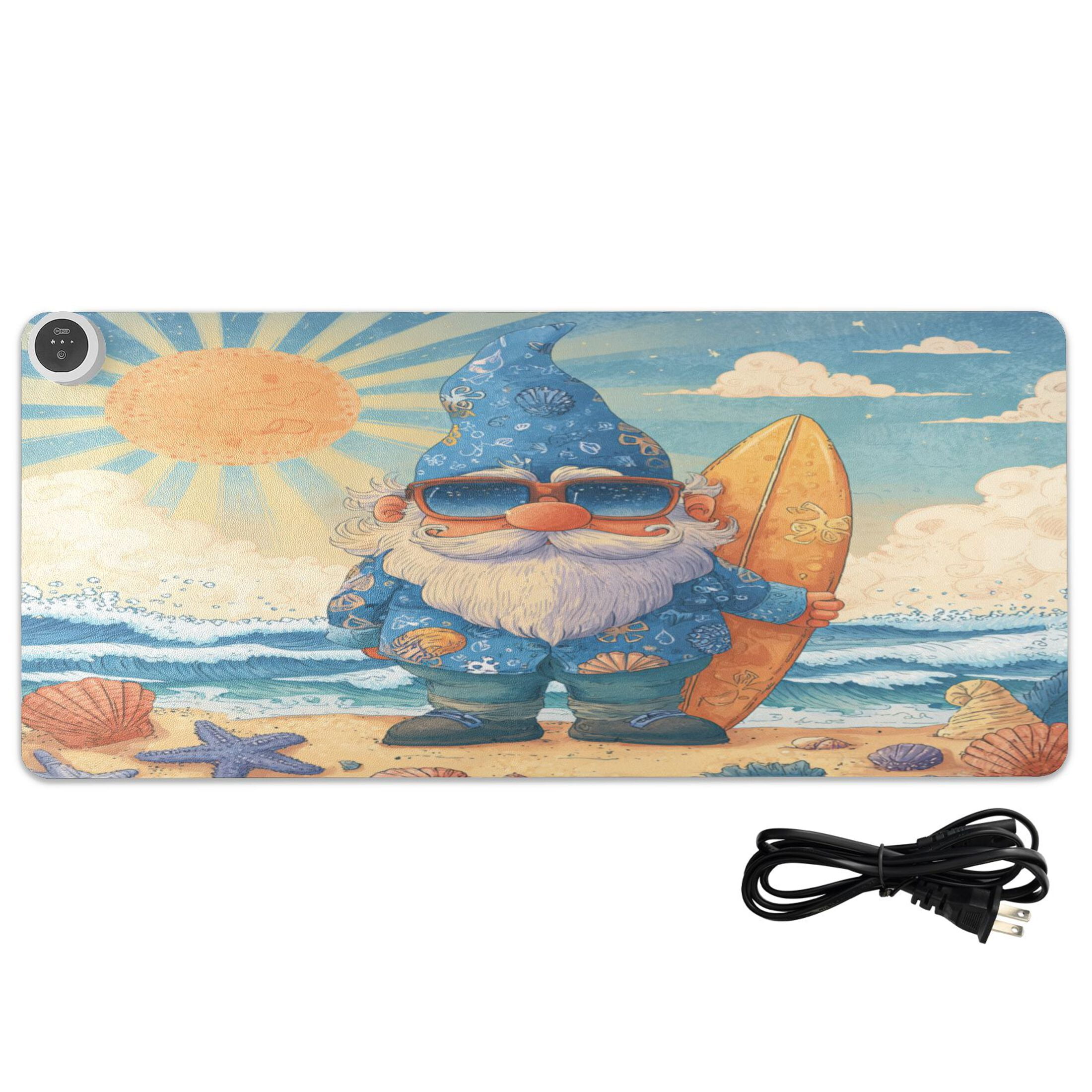Wobogo Summer Dwarf Heated Mouse Pad Extra-Large Desk Mat With 3 Heating Levels and 3-hour Auto Shut-Off Protection Ideal for Computer Keyboards Home Office Hand-warming Essential 31.5in × 13in