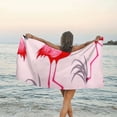 thumbnail image 6 of PRATYUS Terry Beach Towel Soft  Long Camping Pool Swim Towels Clearance Travel Blanket Must Haves Vacation Essentials for Adult Cover Flamingo Pineapple 55x27.5in, 6 of 7