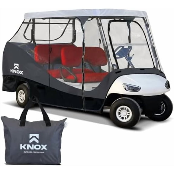 4 Person Golf Cart Enclosure 79" Long Roof, 600D Portable Transparent Driving Golf Cart Cover Storage, Golf Cart Accessories, Compatible with EZGO TXT/RXV, Yamaha, Club Car DS Precedent