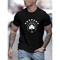 thumbnail image 1 of Men's Casual Letter Print T-Shirt - Stretchy Polyester Blend, Crew Neck, Short Sleeve, Summer Tee, Casual, Fashion, 1 of 6