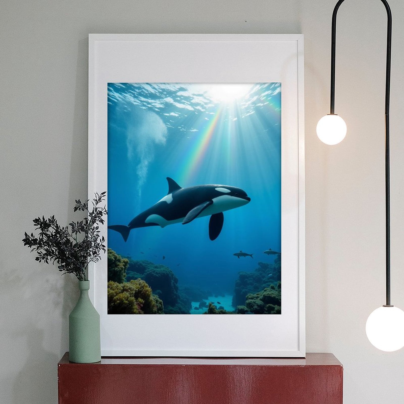 Diamond Art Kit for Adults, Orca Ocean Rainbow Illumination Diamond Painting for Adults Beginners, DIY Diamond Art Painting Kits, 5D Diamond Painting Crafts for Home Decor 12x16 Frameless