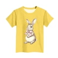 thumbnail image 5 of Blusas y camisas de manga corta con cuello redondo Camiseta estampada de manga corta de Pascua para niños Cuello redondo Manga corta Casual Versátil Para niñas Niños Top de poliéster, 5 of 5