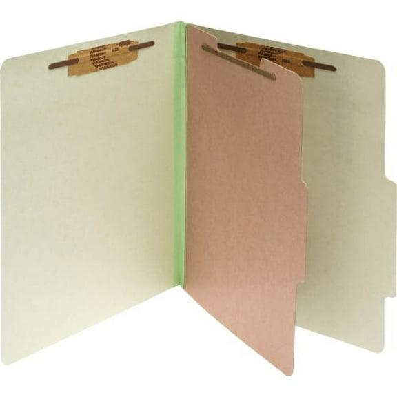 ACCO; Pressboard 4-Part Classification Folders, Legal, Leaf Green Box of 10 - 2" Folder Capacity - Legal - 8 1/2" x