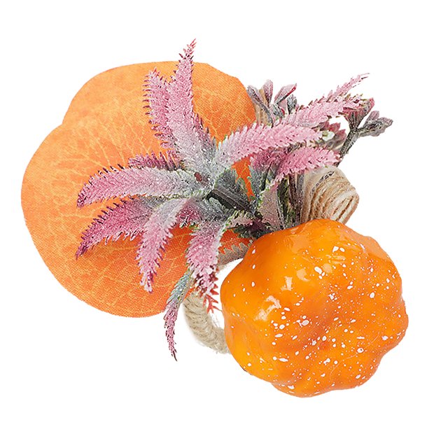 Calabaza tipo B Corona de vela/Anillo de servilleta/Novia Boda Hoja de Acción de Gracias Calabaza Festival de la cosecha del hotel americano/Paño de seda de hoja, Espuma de calabaz