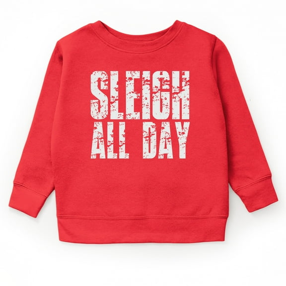 Sleigh All Day Block Distressed - Youth Graphic Sweatshirt