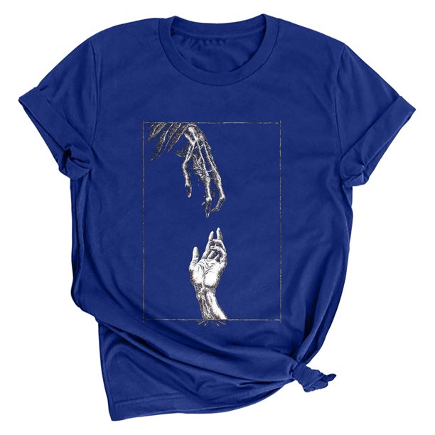 Camiseta holgada de manga corta con estampado de mueca retro para hombre y mujer Pompotops hfajkhk139455