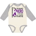 thumbnail image 3 of Inktastic Pancreatic Cancer Bravest Hero I Ever Knew 1 Boys or Girls Long Sleeve Baby Bodysuit, 3 of 5
