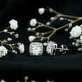 thumbnail image 4 of Rosec Jewels 3.50 CT Moissanite Classic Halo Stud Earrings, 18K White Gold, 4 of 9